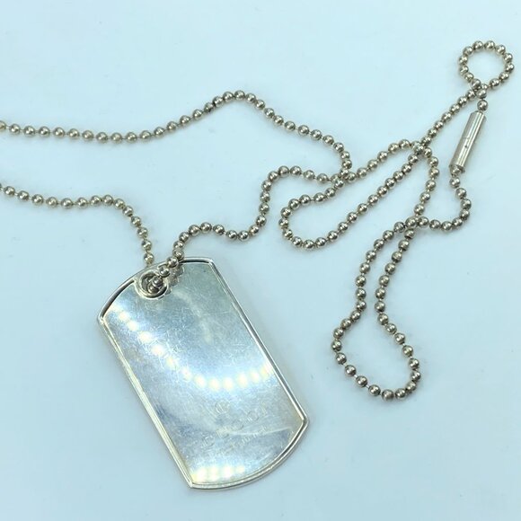 Gucci Dog Tag Pendant Necklace Sterling Silver 925 Made in Italy 22" 31g JR297 - Picture 2 of 9